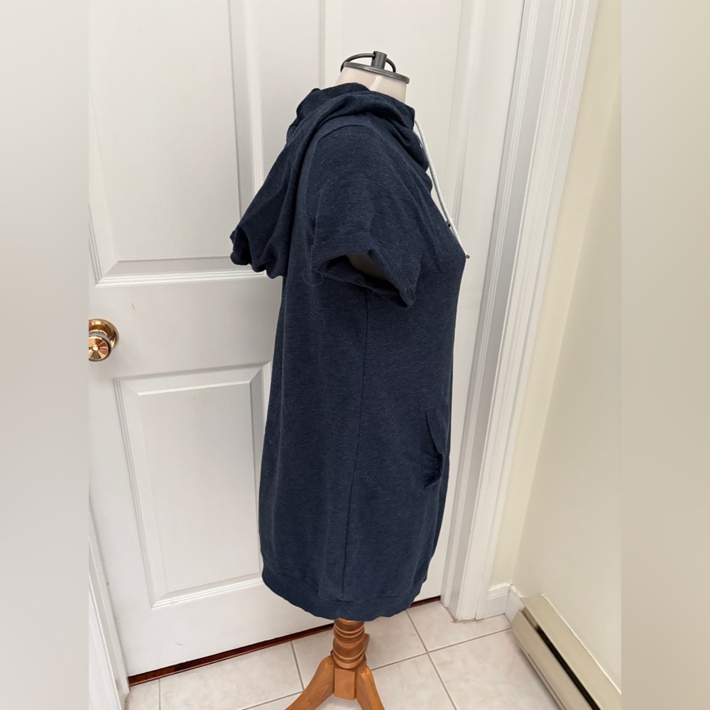 George Navy Midi Dress with Hood - Picture 3 of 6